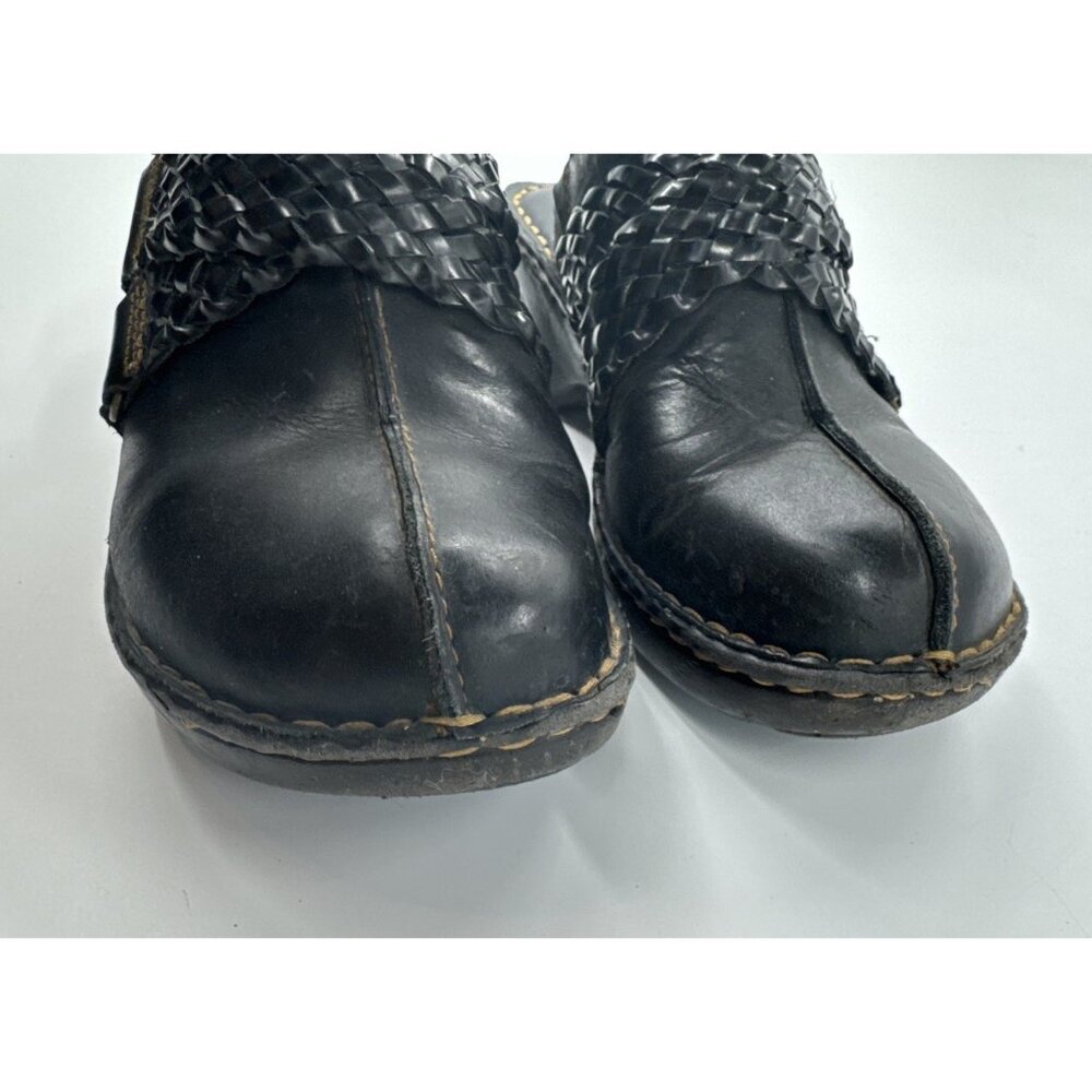 BOC Born Clog Mules Womens 7 Black Leather Gorpcore Fairy Goth Nursing Shoes - Picture 6 of 11